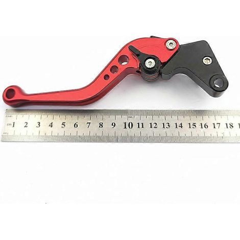 Convient pour les locomotives BMW S1000R, S1000XR, F850GS et F900R : levier de klaxon d'embrayage gauche modifié (petit levier rouge). (1/5)