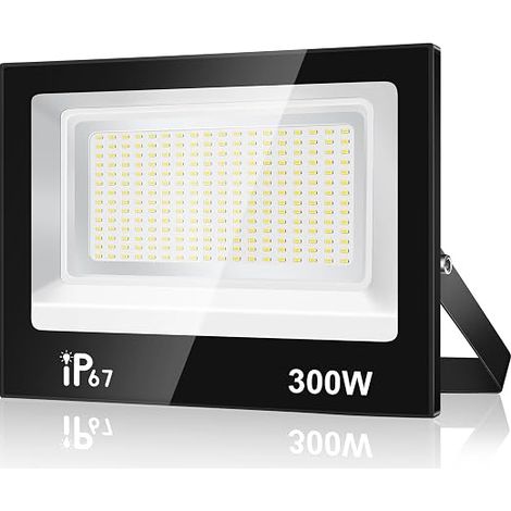 300 W LED Outdoor Floodlight, 30000 LM Outdoor LED Spotlight, 7000 K Cool White LED Outdoor Floodlight, IP67 Waterproof Outdoor Light for Garden, Yard, Garage, Patio (1/5)