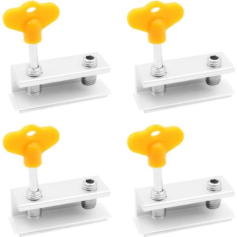 Lot de 4 verrous de fenêtre coulissants réglables en alliage d'aluminium avec clés pour la maison et le bureau - Antivol (double verrouillage) (1/5)