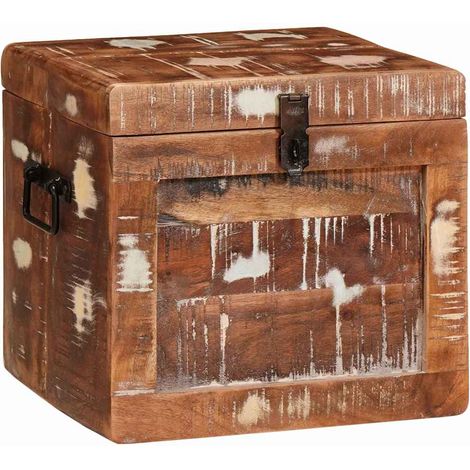 Aufbewahrungsbox mit Speicher mit Tür Braun Massivholz Mango