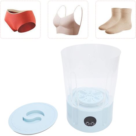 Lavadora íntima portátil, inalámbrica y recargable, limpieza profunda, silenciosa, para ropa interior, textiles y calcetines, ABS azul, 23 x 16 cm, batería de 1800 mAh (1/5)