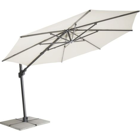 MWH Ampelschirm Monte Carlo rund beige Sonnenschirme (1/2)