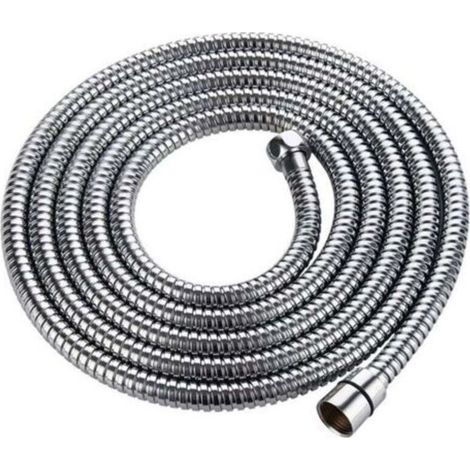 Flexible de douche 3m avec double protection anti-torsion Flexible de douche de haute qualité Tube en acier inoxydable Anti-torsion extrêmement flexible 1/2 pouce chromé (1/5)