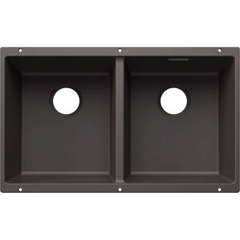 BLANCO Einbaubecken SUBLINE 350/350-U Silgranit, InFino, ohne Ab- und Überlaufgarnitur, felsgrau (1/2)
