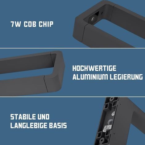 7W Gartenleuchte 3000K Außenleuchte, wasserdicht nach IP65, dekorative Lampe, Rasenleuchte aus schwarzer Aluminiumlegierung, geeignet für Gärten, Terrassen, Wege und Rasenflächen (1/4)