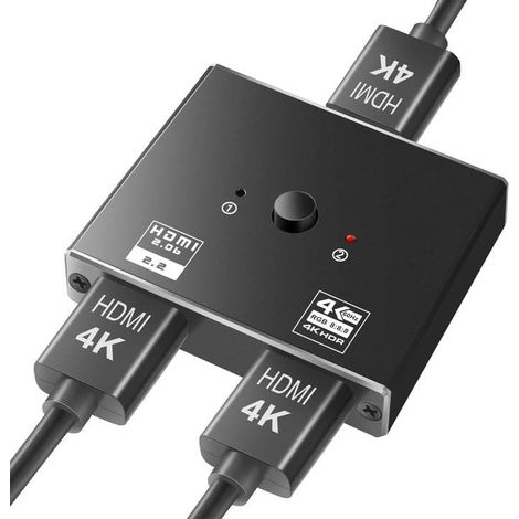 Commutateur HDMI 2.0 2 entrées 1 sortie Répartiteur HDMI 4K 1 entrée 2 sorties (1/5)
