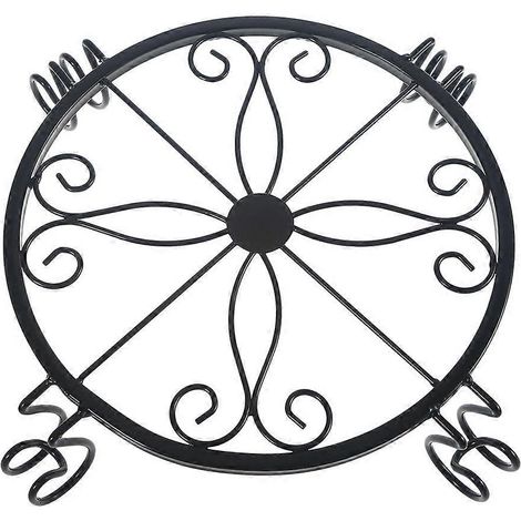 Schwarzer Metallpflanzkübel, Blumenständer für den Balkon, schlichtes Gartenregal, Präsentationsständer für Töpfe, Dekoration für drinnen und draußen.