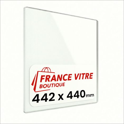 442 x 440 x 4 mm - Vitre de cheminée pour insert et poêle à bois - verre de rechange - France Vitre - jusqu'à 800°C - 440 x 442 x 4 mm (1/5)