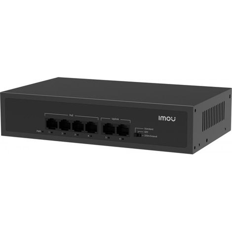 Switch Imou SF106P de 6 puertos, 4 PoE y 2 enlaces ascendentes