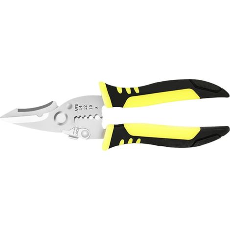 Pince à Dénuder de Fil Trois, Outil de Câblage Professionnel Acier Allié Chrome-molybdène, Manche Plastique, Coupe Nette sans Bavure, Préserve le Cœur du Conducteur (1/5)