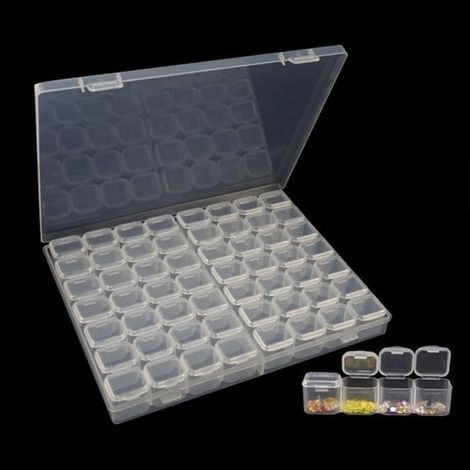 Boîte de rangement pour 56 grilles de bricolage diamant peinture strass transparent en plastique