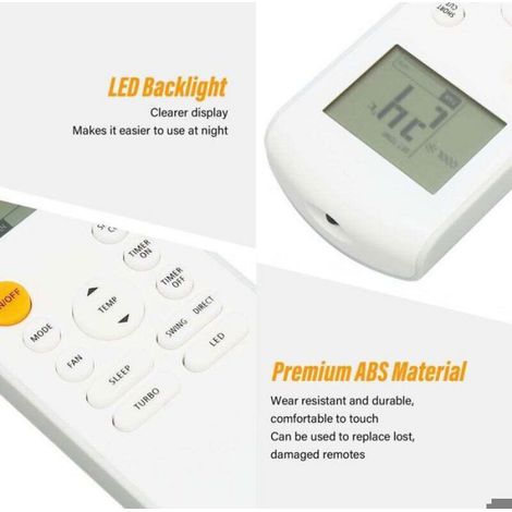 Télécommande Climatisation - Rétroéclairage LED - Compatibilité Série RG57 - ABS - 1 Pièce (1/5)
