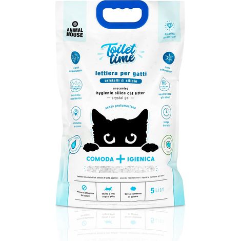 Litière en Cristaux de Silicium pour Chats - Antistatique et sûre - sans poussière - Ultra absorbante - Retient Les odeurs (Neutre, 5L) (1/5)