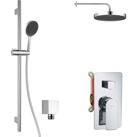 kielle Vega - Set de douche avec mitigeur encastré, 2 sorties, avec accessoires EcoSpare et corps d’encastrement, chrome 20618SP70 (1/5)
