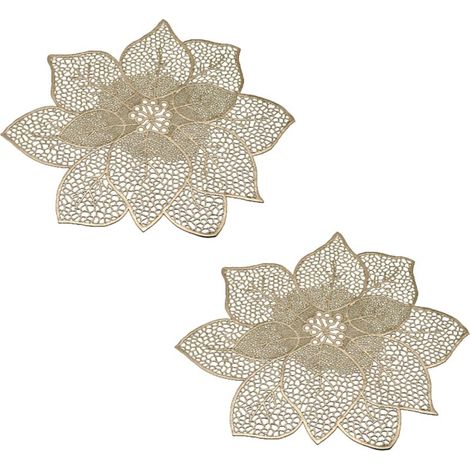 Sets de table ronds décoratifs 2 pièces Sets de table lavables Sets de table Bauhinia Décorations de mariage-Ensoleillé (1/5)