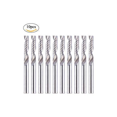 Fraise hélicoïdale 3,175 × 17 mm – Découpe sans bavure pour alu, PVC, acrylique – Outil pour machine CNC