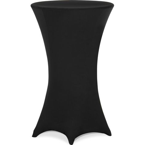 Black cocktail table cover 60cm diameter polyester blend