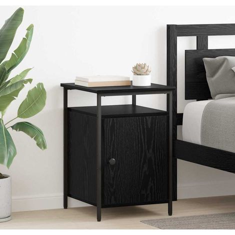 vidaXL Bedside Cabinet Black Oak 40 x 42 x 60cm Engineered Wood (1/5)