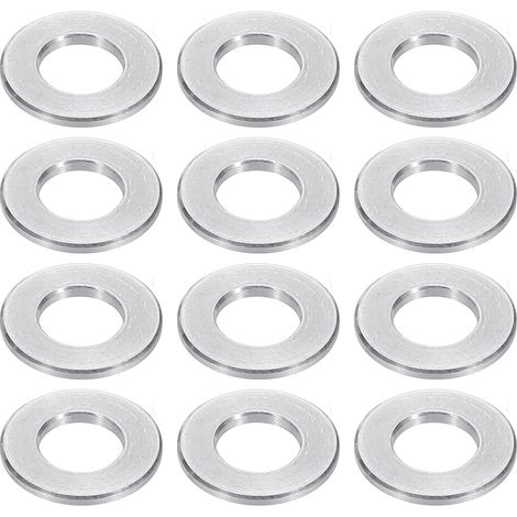 Rondelles en Aluminium M8, 12pcs Entretoise Métallique à Vis Ronde, Rondelle Plate pour Vis Tige Écrous Boulons, Bague d'Écartement en Métal 8.2mm ID x 16mm OD x 1.5mm Hauteur (1/5)
