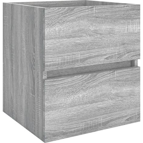 Armoire d'évier murale de rangement design épuré 41 x 38,5 x 45 cm en bois d'ingénierie gris (1/5)