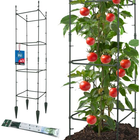 KOTARBAU® Tuteur Tomate, Treillis Plante Grimpante Exterieur 29x29x120cm, Tuteurs Modulaires, Tuteur Plante, PVC, Vert, Treillis pour Plantes Grimpantes, Support Tomates Potager (1/5)