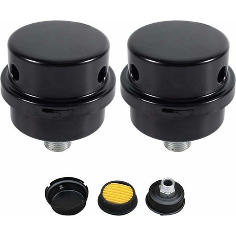 Compresseur d\'air Filtre Silencieux, 3/8" 16mm Male Filetage Metal Coque Air Compresseur Silencieux Filtre, Silencieux Fliter d\'admission en métal pour les chaudières à compresseur d\'air 2 Pcs (1/5)