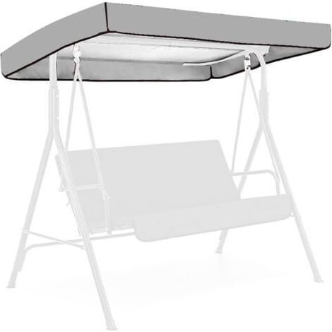 Balançoire 3 places, imperméable, polyester argenté, style décontracté et contemporain, 191 x 120 x 23 cm (1/5)