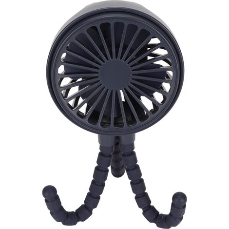 Mini-Ventilator mit 3 Geschwindigkeitsstufen, 360°-Drehung, wiederaufladbar, mit flexiblem Stativ, ideal für Büro, Schlafzimmer und Camping. Dunkelblau. (1/5)