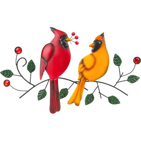 Metal Wall Decoration Modern Metal Birds Metal Bird Garden Wall Art Wall Hanging Bird Theme for Bedroom Living Room Garden Patio Fence (1/5)