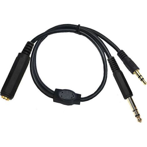 Câble audio 1/4" femelle vers 1/4" mâle + 1/8" mâle pour équipement audio domestique - 50 cm (1/4)