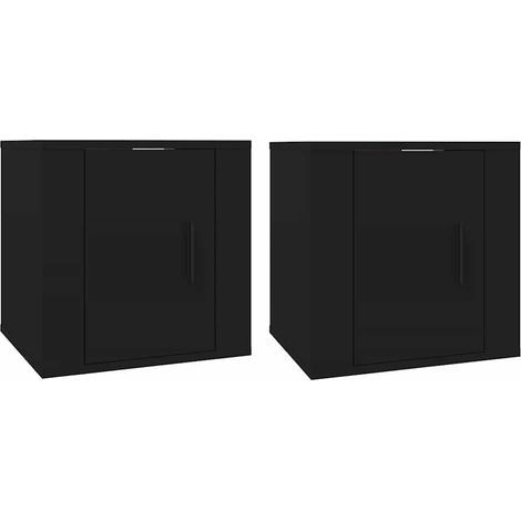Meubles TV muraux 2 pcs, Étagères TV, Meubles de Salon, Noir 40x34, 5x40 cm OIB3792E (1/3)