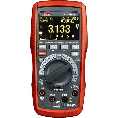 Multimètre RS 9519BT RS PRO Portable, 1000V c.a. 10A c.a. ( Prix pour 1 ) (1/2)
