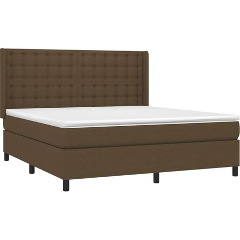 Sommier à lattes de lit avec matelas Marron foncé 160x200 cm vidaXL (1/5)