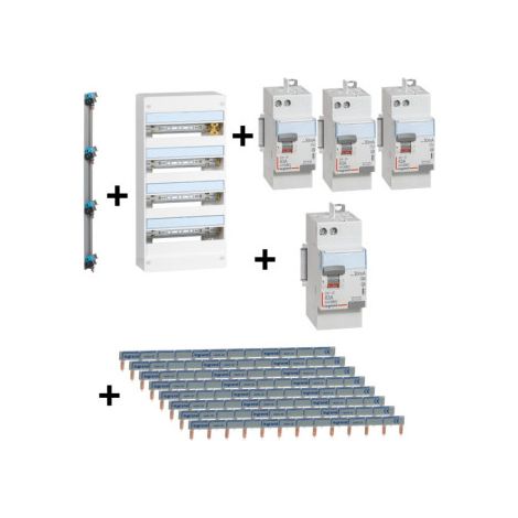 Legrand - DRIVIA - Coffret 4x13 + Peigne V et H + ID 63A Type A et AC - Ref.:401214+411650(x3)+411651+405002+404926(x8) (1/2)