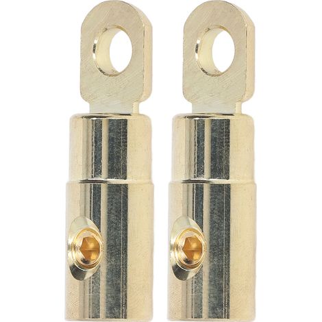 Paire de cosses à joint torique pour batterie, en laiton plaqué or, haute précision, sans soudure, modification audio, calibre 4 GA pour câbles de 4 à 6 GA. (1/5)