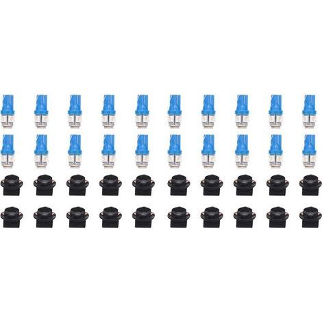Convient aux ampoules LED T10 194 168 PC194 PC195 PC160 PC168 voyants de tableau de bord, bleu glacier, paquet de 20. (1/4)