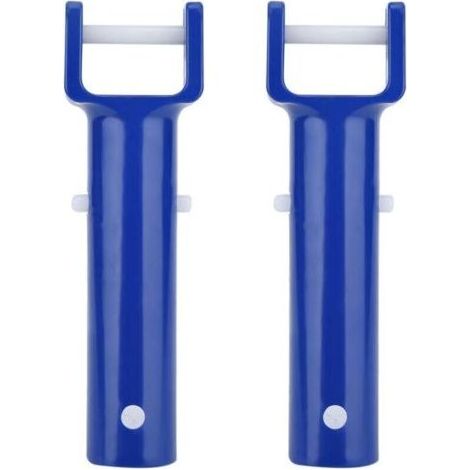 Pair Clip de Piscine, Matériau ABS Bleu Piscine Pince en Forme de V Pince de Tête de Brosse Poignée de Rechange Accessoires de Piscine pour la Plupart des Têtes D'aspiration Standard 2 Pièces-JUSCH (1/4)
