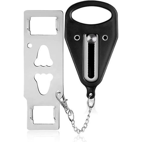 Serrure de Porte Portable,Bloque Voyage,Verrou de Voyage,Verrou Portable de Voyage,Bloque Hotel, Antivol,Utilisé Dans Les Appartements, Hôtels, Maisons(Noir)