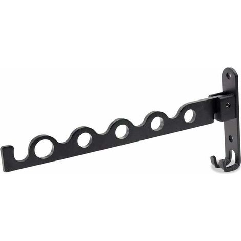 Séchoir Mural Pliable en Aluminium Noir, Séchoir à Linge pour Salle de Bain - 31,2 x 14,3 x 3,1 cm (1/4)