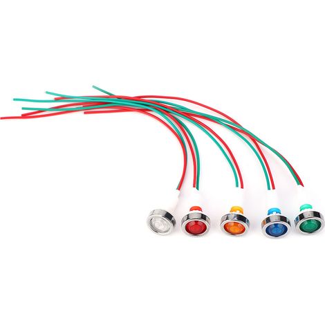 Lot de 15 voyants LED DC12V 10 mm avec câble. (1/5)