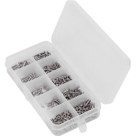 Lot de 600 vis et écrous en acier inoxydable 304, boulons hexagonaux à six pans, rondelles plates et ressort, fixation robuste (1/5)