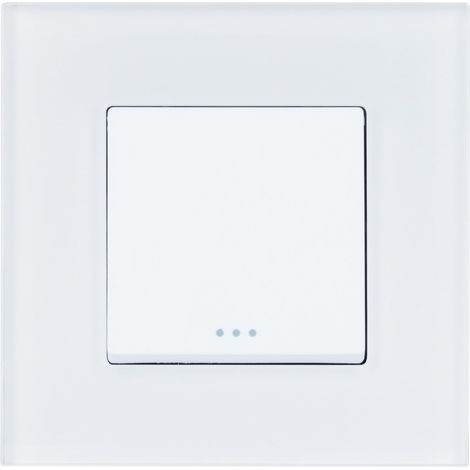 Interruptor Simple de Cruzamiento con Marco PC Modern Blanco