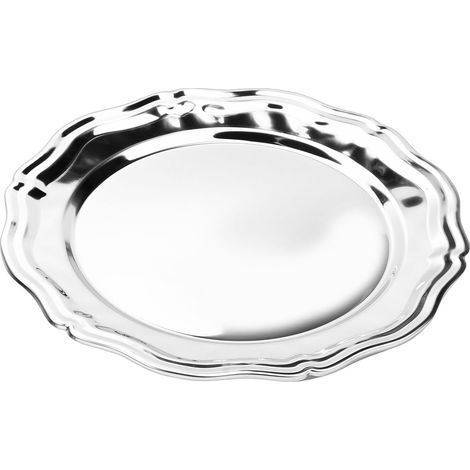 Serviertablett aus Edelstahl 304, dekoratives rundes Tablett, Dessertteller, Vorspeisenteller für Partys, Küche, Badezimmer S. (1/5)