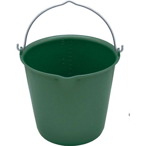 Secchio in plastica ultra resistente capacità 15 litri - Verde (1/5)