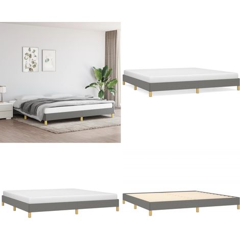 Bettgestell ohne Matratze Dunkelgrau 200x200 cm Stoff - Bettrahmen - Doppelbett - Boxspringbetten - Lattenrost - Schlafzimmermöbel - Home & Living (1/5)