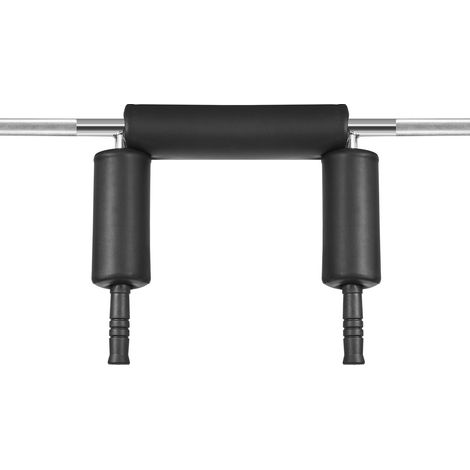 Barre de squat sécurisée, 317 kg, avec coussinets d'épaules et bras, diamètre 28 mm, idéale pour squats avant, fentes et rééducation. (1/5)