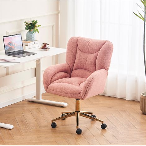 Sedia scrivania girevole regolabile Teddy rosa OKMYHOME (1/4)