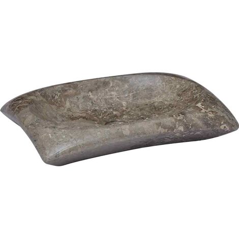 Vasque en marbre gris 50x35x10 cm
