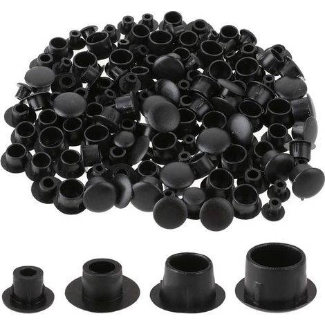 200 Stück Abdeckkappen für Bohrlöcher (5 mm/6 mm/8 mm/10 mm) Kunststoff Lochstopfen für Möbel Lochabdeckungen für Schrauben, Möbel und Löcher (1/5)