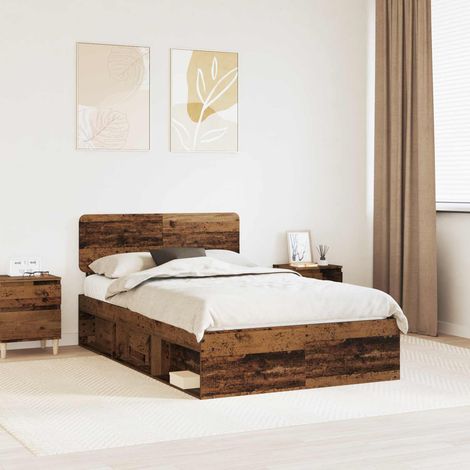 vidaXL Bettrahmen Altholz 120 x 190 cm Massives Kiefernholz (1/5)